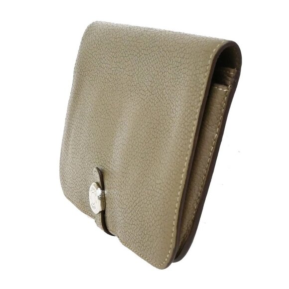 RFHERMES Logo Dogon GM Long Bifold Wallet Square N Leather Brown France 88RF420 - Picture 2 of 15